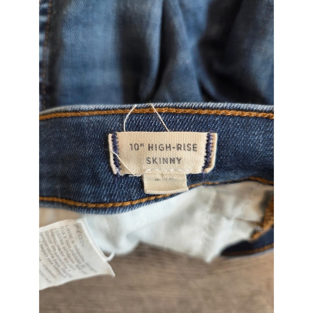 EUC Madewell 10 Inch High Rise Skinny Jeans Medium Blue Wash Denim Size 27 - Picture 4 of 5